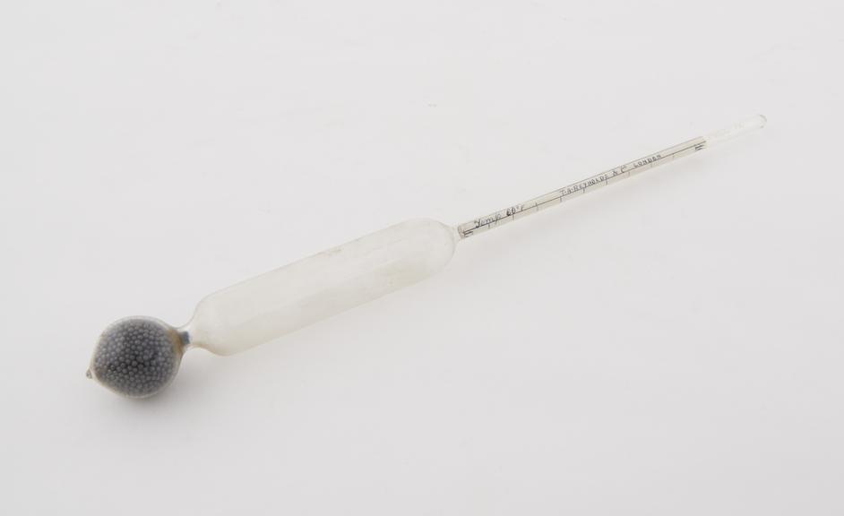 Glass hydrometer by T A Reynolds and Co., London