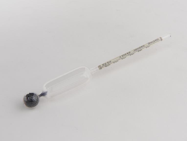 Glass specific gravity hydrometer by Hicks