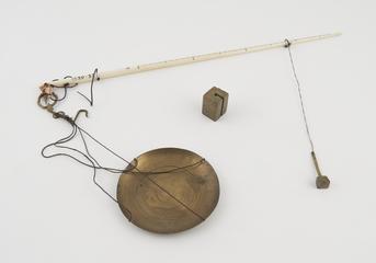 Ivory steelyard, with compound counterbalance weight, China, 1800-1899