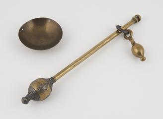 Persian steelyard in brass with silver mountings