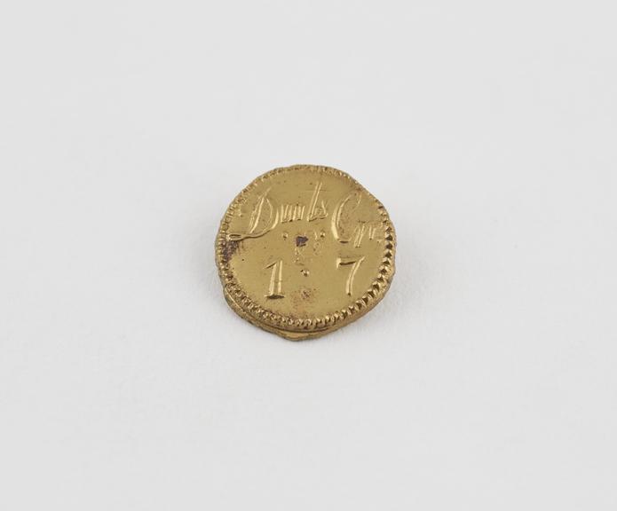 One of 14 Brass Coin Weights for English Gold Coins