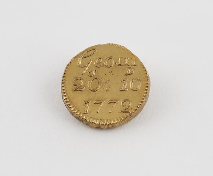 One of 14 Brass Coin Weights for English Gold Coins