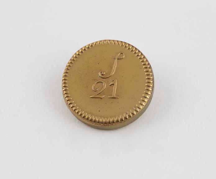 One of 14 Brass Coin Weights for English Gold Coins