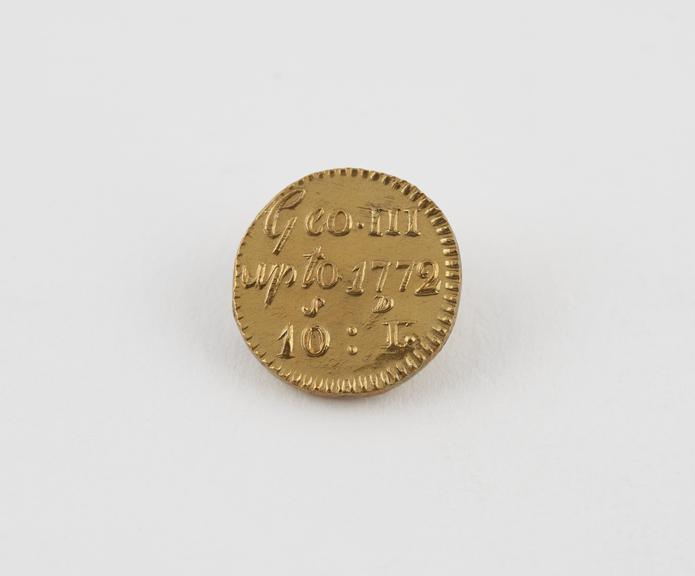 One of 14 Brass Coin Weights for English Gold Coins