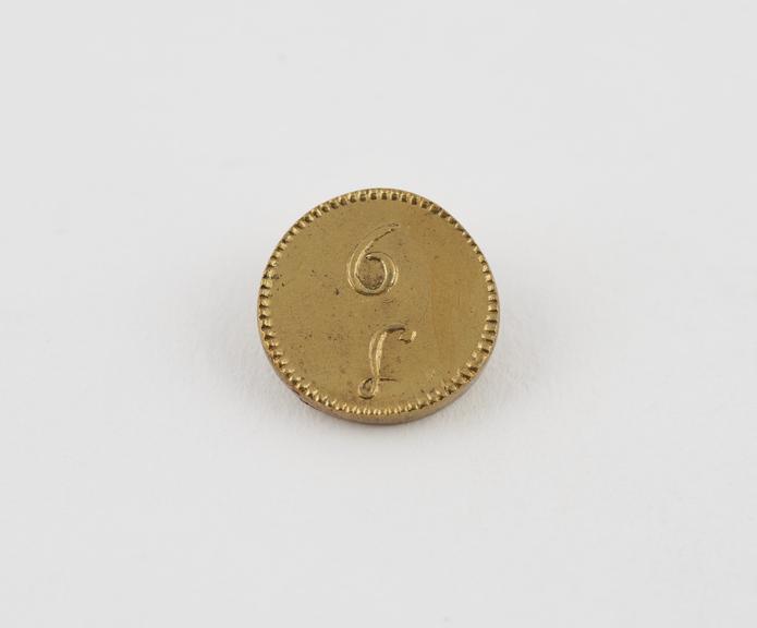 One of 14 Brass Coin Weights for English Gold Coins