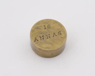 16 Annas Indian brass weight