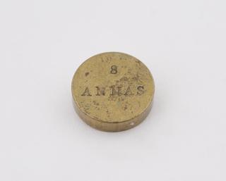 8 Annas Indian brass weight