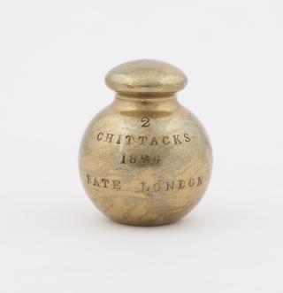 2 Chittack Indian brass weight