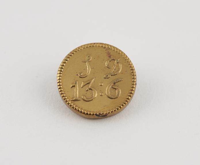 One of 14 Brass Coin Weights for English Gold Coins