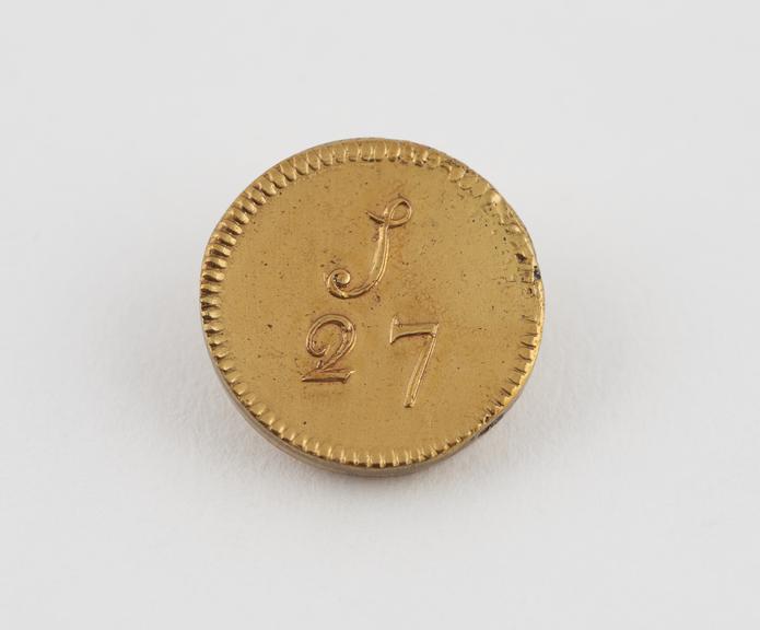 One of 14 Brass Coin Weights for English Gold Coins