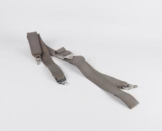 Irvin motor vehicle seat belt with two anchorage devices attached