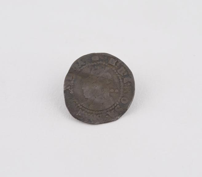 One of six English silver coins of the Realm