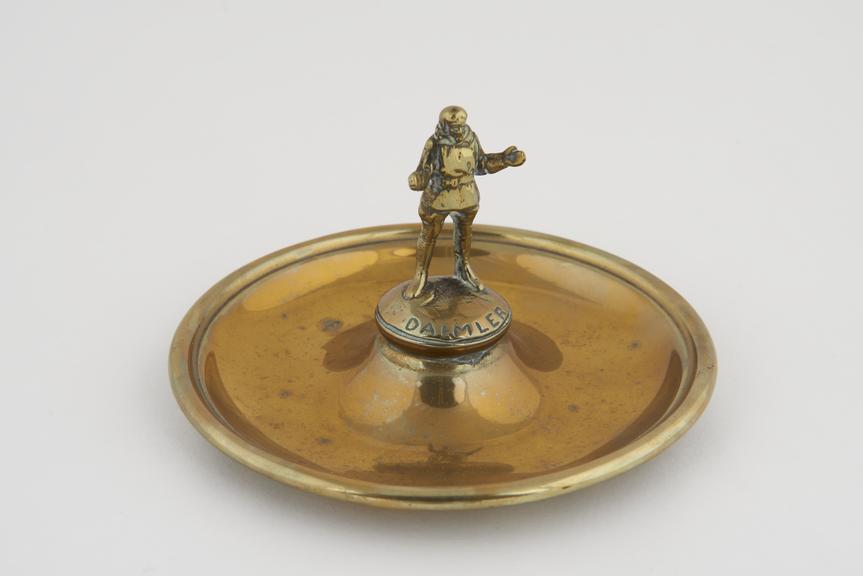 Daimler Airway brass ashtray, with pilot figure