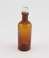 Brown glass weighted bottle, with glass stopper, suspected Norrish ...