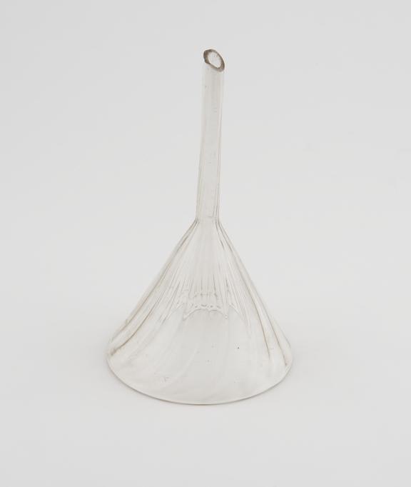 Glass grooved funnel, H: 180mm x W: 120mm, British, 1907-1912