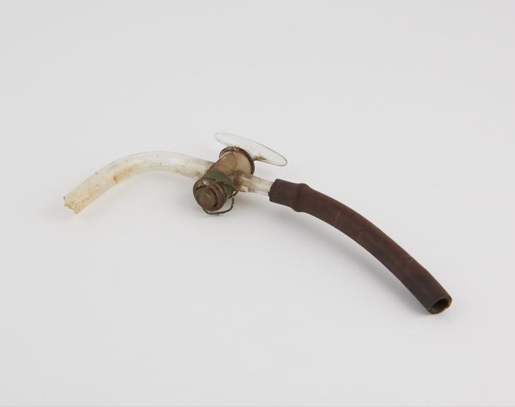 Glass tap, with rubber tubing, L: 170mm x W: 80mm, British