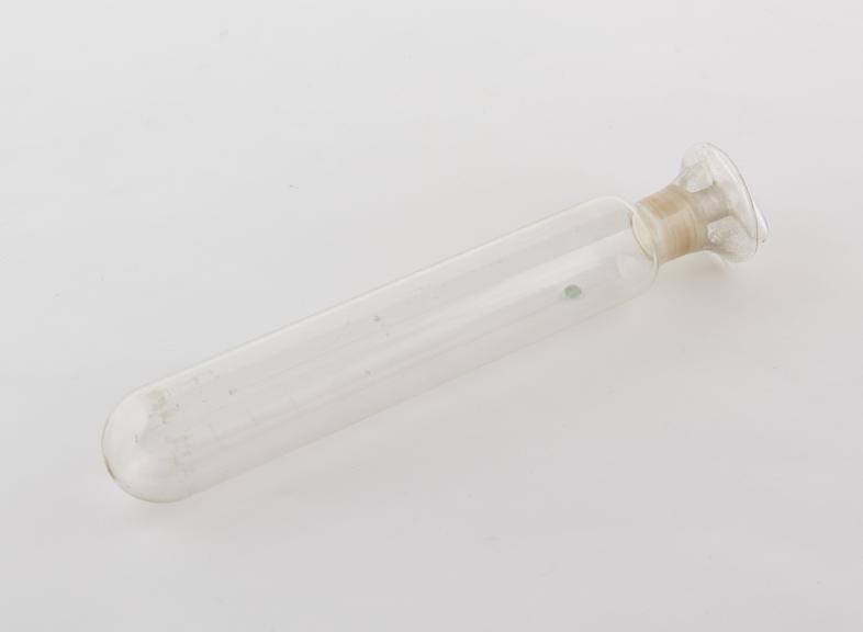 Weighing tube, round bottomed, ground glass stopper, 210mm long