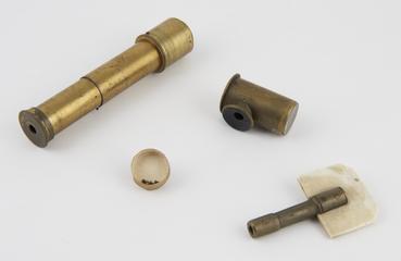 Accessories for refracting telescope of 2 1/4 inch aperture and 36 inch focal length by Troughton