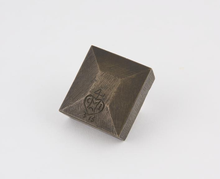 One of three Indian flat bronze weights, Mysore State