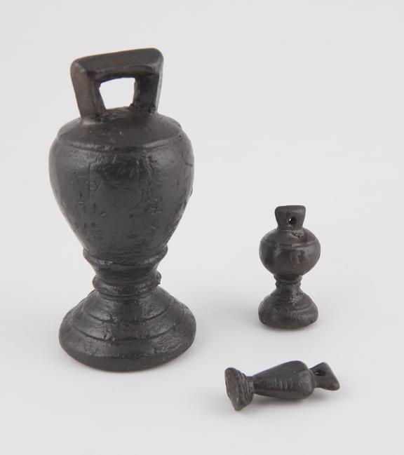 Electrotype copies of three ancient Chinese bronze weights (1