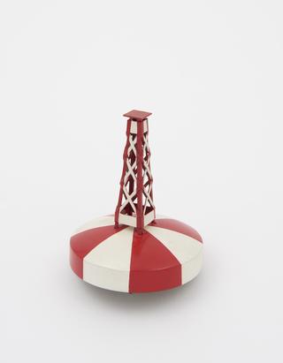 Middle-ground buoy with tower topmark