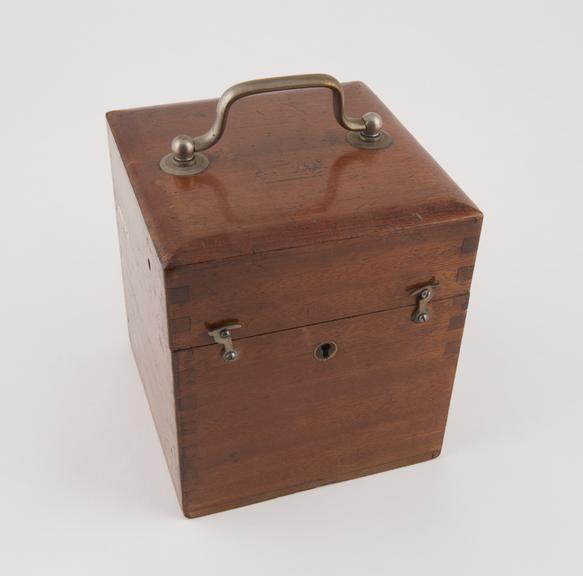 Medical induction coil in 5 x 5' x 5 1/2' wooden box c.1910'