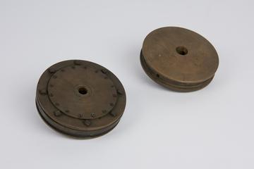 Pulley wheels for model of a marine steeple engine