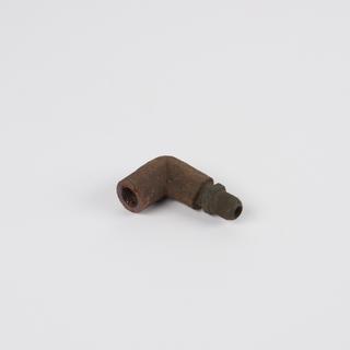 Right angled connector, with a threaded adaptor