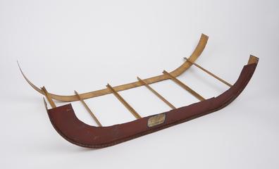 Top section of model of portion of the stern of a cargo vessel