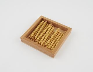 Wooden tray and beads, for 'Introduction to decimal quantity'