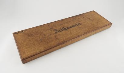 Lid for arithmometer calculating machine by Thomas de Colmar