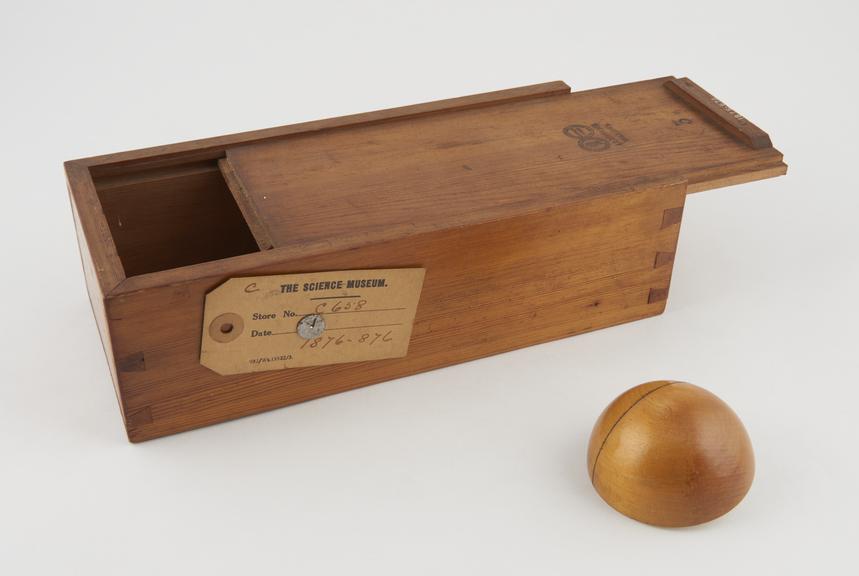 Three sections of a sphere, in box