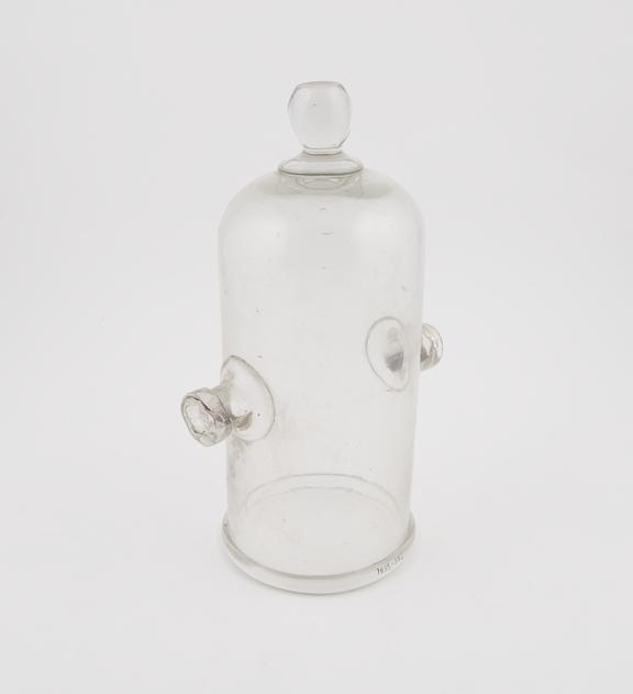 Large bell jar with two side tubulures