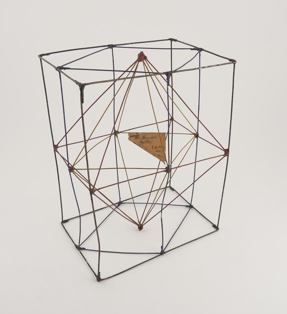 Crystal structure represented by a wire right rectangular prism