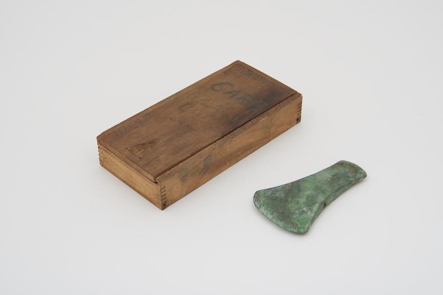 Plaster cast copy of an early bronze celtic axe-head found at