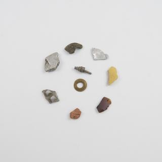 Fragments of mineral from recycling sorting machines