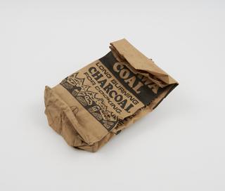 Paper bag from venture to produce charcoal from coffee husks, Kenya, 1979-1981