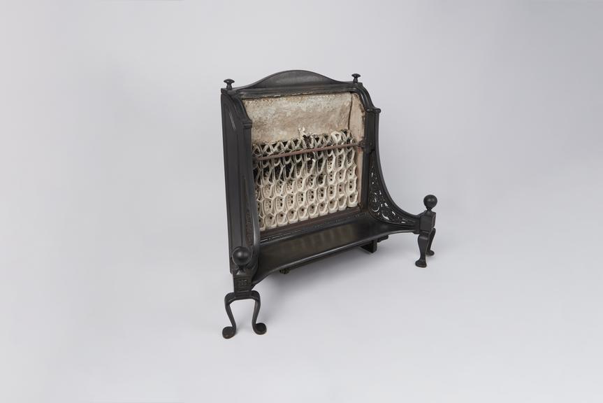 Old black cast-iron 10 Radiant gas fire by Richmonds, Warrington