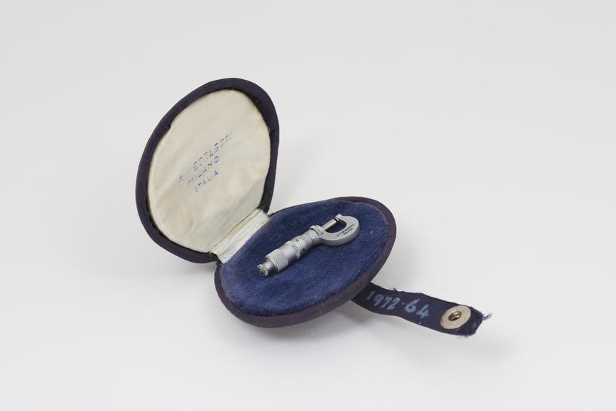 Miniature micrometer by Borletti of Milan in a small pocket