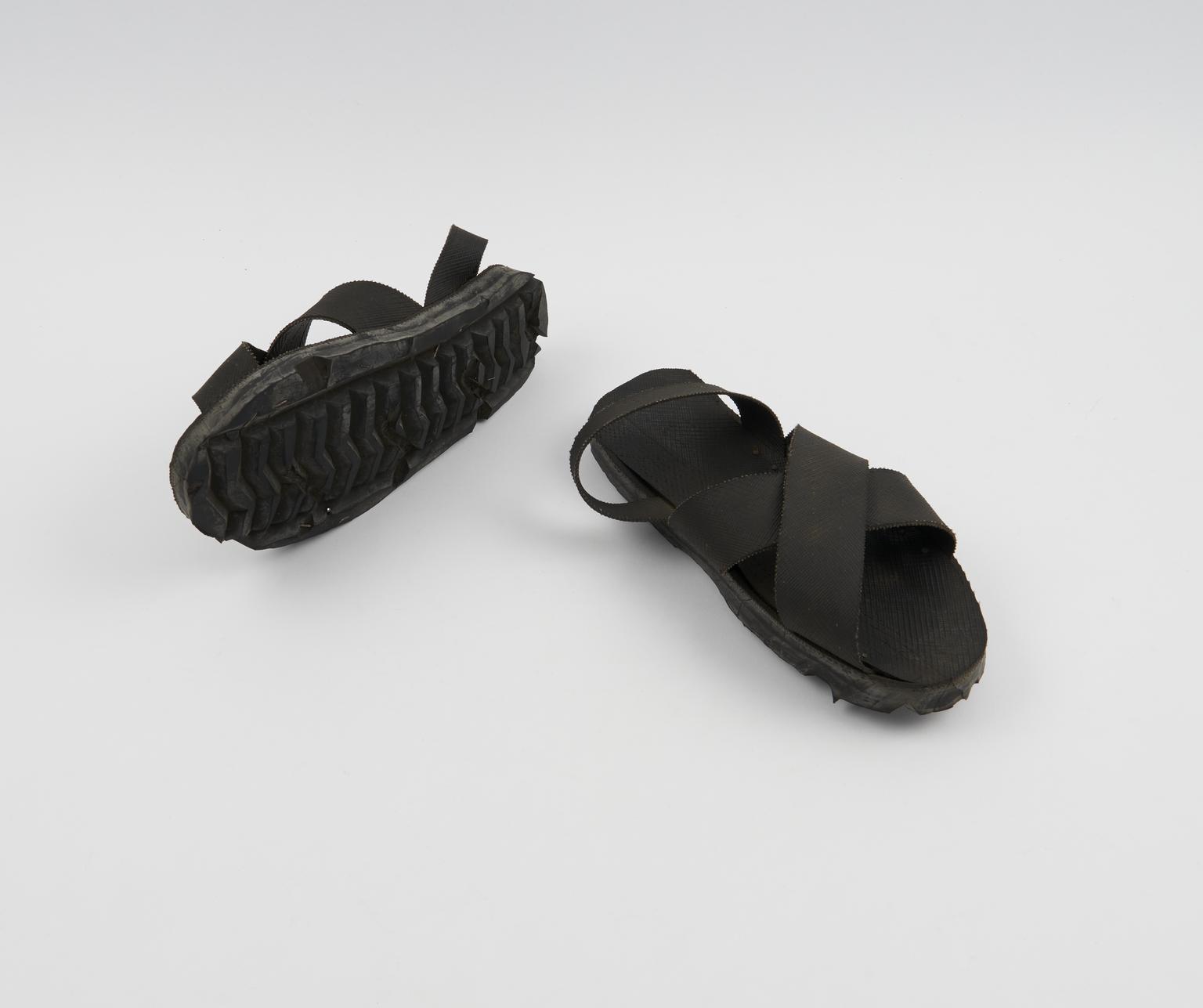 Pair of sandals made from lorry tyres, Cusco, Peru