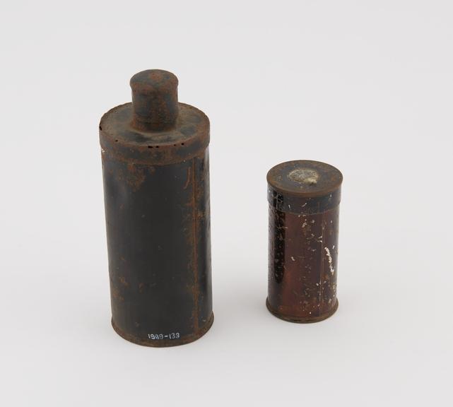 2 small density bottles with tapered glass stoppers (marked 12