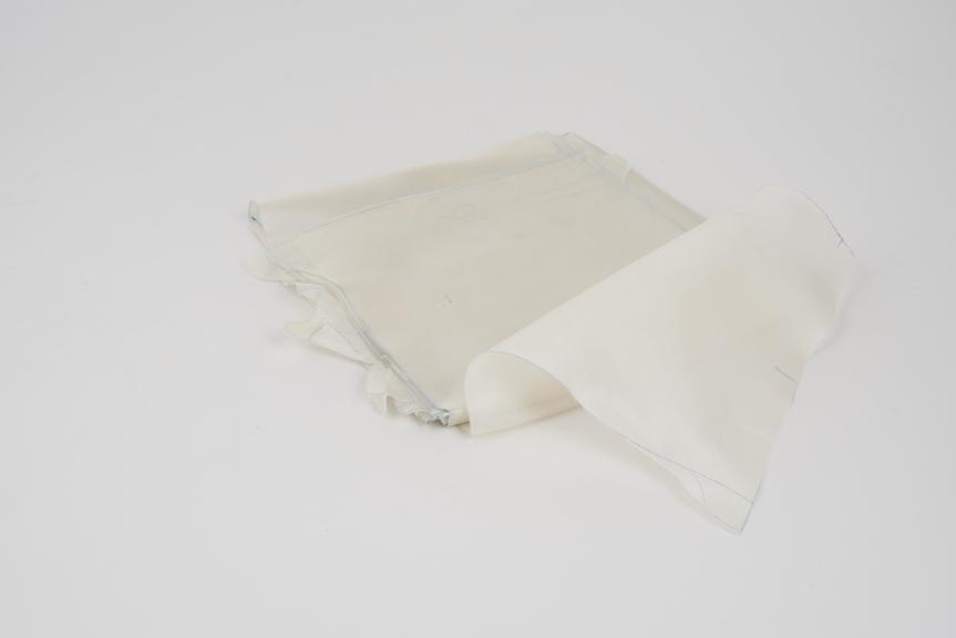 Sample of white Fortisan fabric.