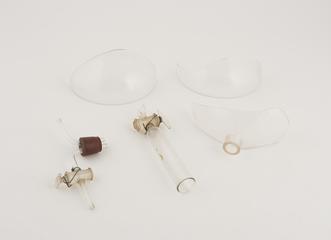 Broken chemical glassware from Schiff's nitrometer