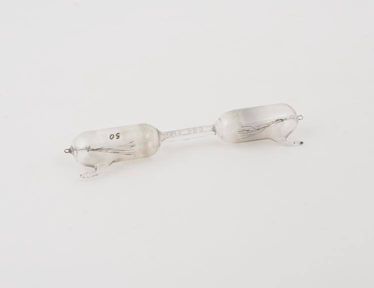 Spectrum tube, Argon and Nitrogen, platinum brush poles