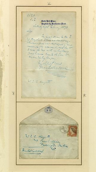 Letter from Charles Dickens regarding the accident on the GWR