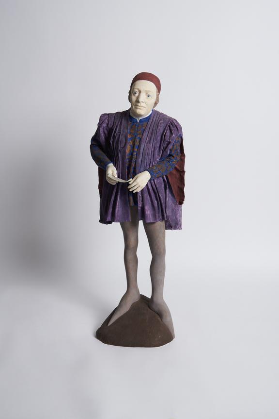 Small conjectural portrait model of  William Caxton, 1950-1979