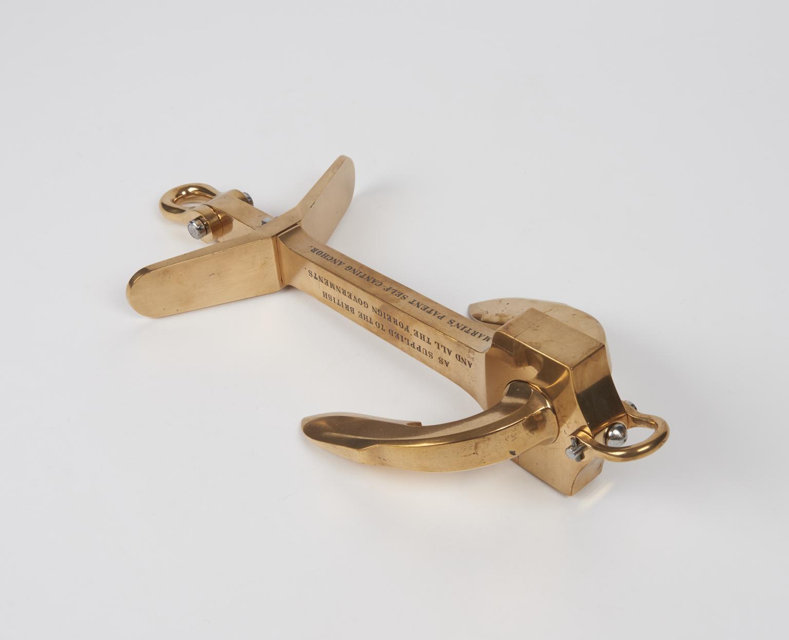 Model, one of two, of Martin's self canting ship's anchor