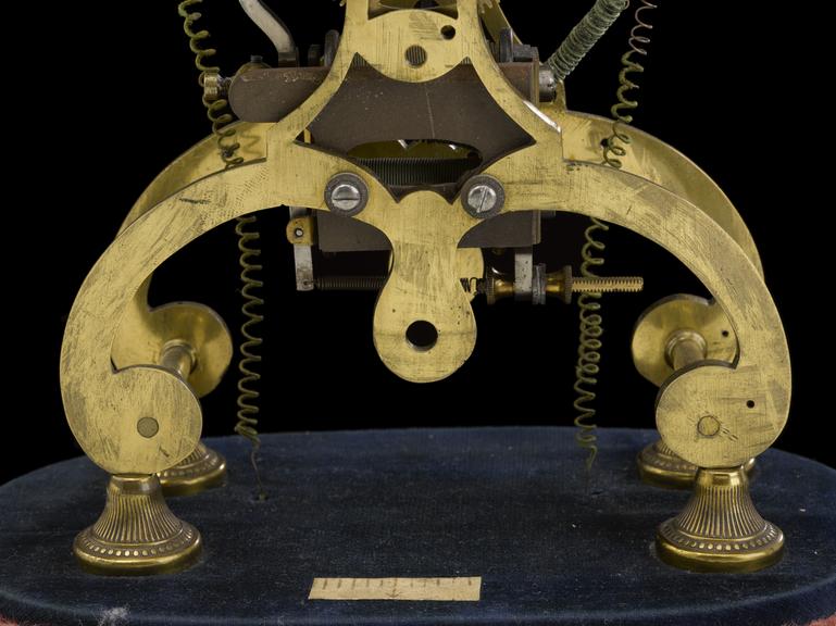 Synchronome self-winding action, on mahogany base