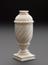 Turned ivory vase, convex screw lid and square double-bevelled base (storage vase)