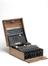 Three-ring Enigma cypher machine in oak wood transit case